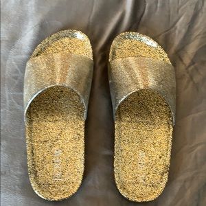 JCREW glitter sandals, size 6.5 worn only twice!